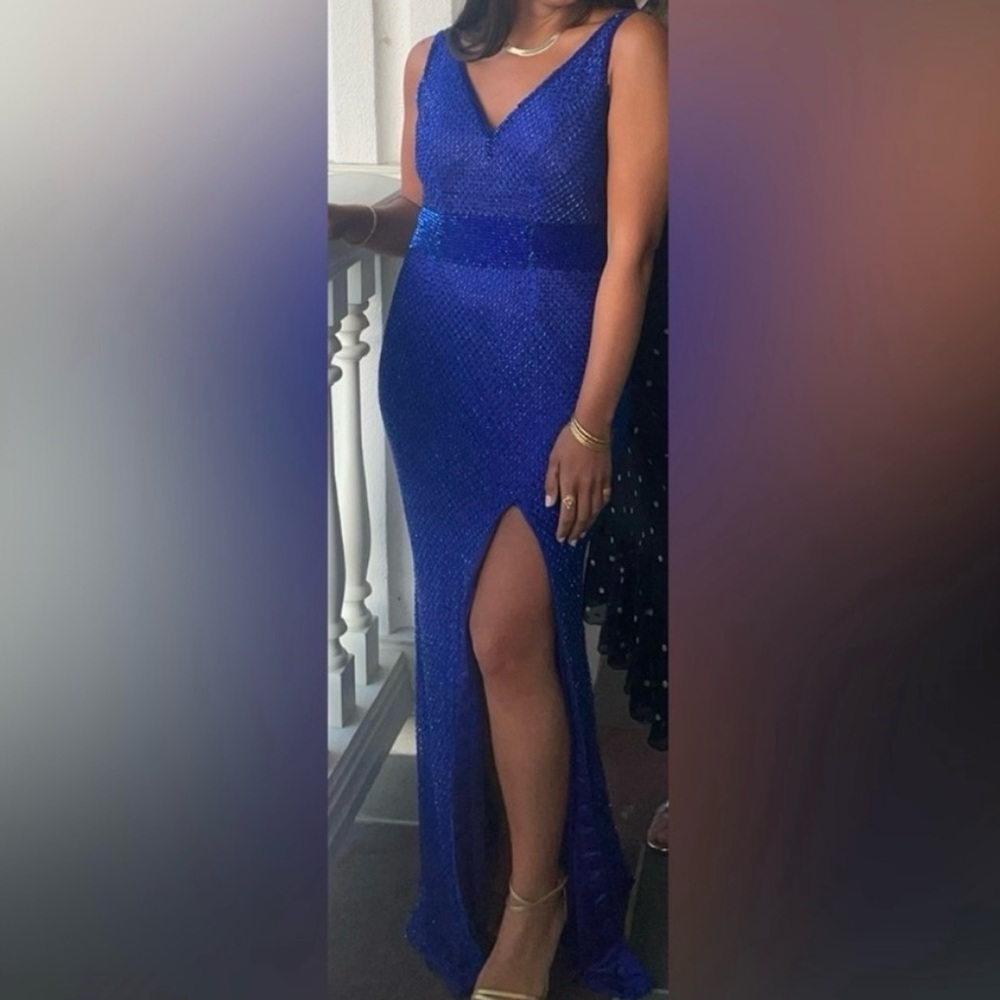 Mac Duggal Royal Blue Maxi Dress